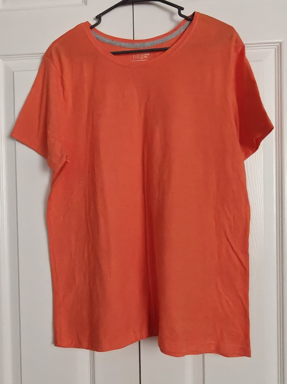 Time And True  Women’s Short Sleeve Crewneck Top - Orange, Size XXL